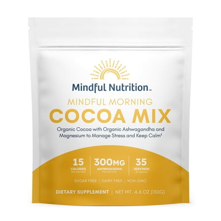 Mindful Nutrition Morning Cocoa Mix with Ashwagandha & Magnesium, Sugar Free, 4.0 oz