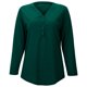 thumbnail image 5 of MHFRRA Camiseta de Manga Larga con Cuello En V para Mujer, Blusa Informal de Vacaciones con Botones, Blusa Básica de Color Puro para Primavera y Otoño Verde Oscuro, 5 of 5
