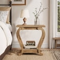 thumbnail image 4 of Fnova 2-Tier End Table with Storage, Farmhouse Wooden Side Table for Living Room, Small Spaces, Light Brown, 4 of 11