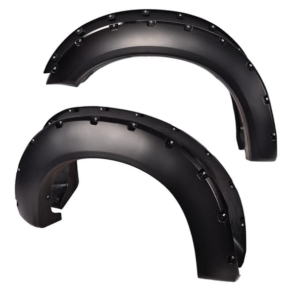 PIT66 Fender Flares Pocket Rivet Style 4Pcs Fit for 2011-2016 Ford F250 F350 Super Duty Pickup Smooth Black Wheel Cover
