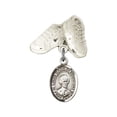 thumbnail image 1 of Sterling Silver Baby Badge with St. Louis Marie de Montfort Charm and Baby Boots Pin 1 X 5/8 inches, 1 of 1