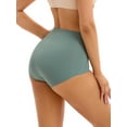 thumbnail image 2 of DARING DIVA Women's High Waist Briefs Flatten Stomach Shapewear Panties Dark Green L, 2 of 6