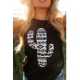 thumbnail image 4 of POGLIP Women's Black Aztec Cactus Graphic Distressed Tank Top, 4 of 6