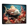 thumbnail image 2 of Designart "Collage Of Life Beneath The Coral Sea" Coastal Coral Under Water Floater Framed Canvas Prints, 2 of 5