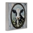 thumbnail image 3 of Stupell Industries Classic Cow & Daisy Portrait Gray Framed Giclee Art design by Petal Prints Design, 17 x 17, 3 of 8