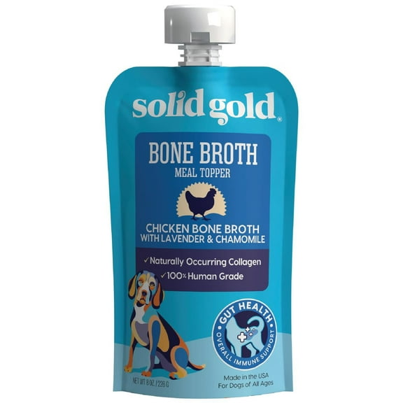 Solid Gold Bone Broth Meal Topper for Dogs, Grain-Free, Chicken Flavor, 8 oz