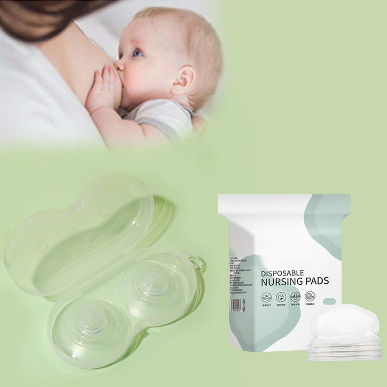 Nurse & Nourish [8 Pads] Silicone Nipple Pads for Breastfeeding Soreness 