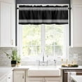 thumbnail image 3 of Black Striped Kitchen Valances for Windows 42x18 Inch Kitchen Curtains Valances Rod Pocket Farmhouse Black White Stripes Bathroom Window Valances for Window Treatment Decor, 3 of 6