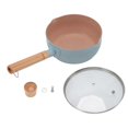 thumbnail image 1 of Sauce Pan Stick Proof Aluminum Alloy Multi Functional Milk Pot with Wooden Handle for Induction Gas Stove Blue, 1 of 4