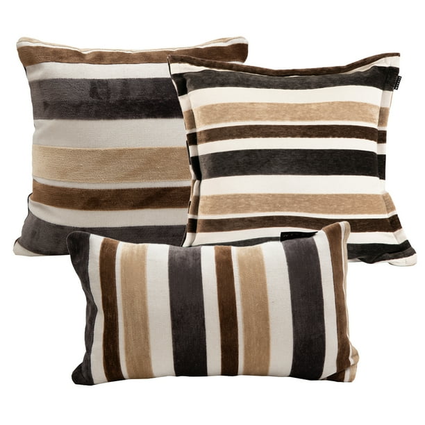 Set de 3 Cojines Decorativos DICASA Cuadrado Cuadrado Grande Rectangular Trip Cafe
