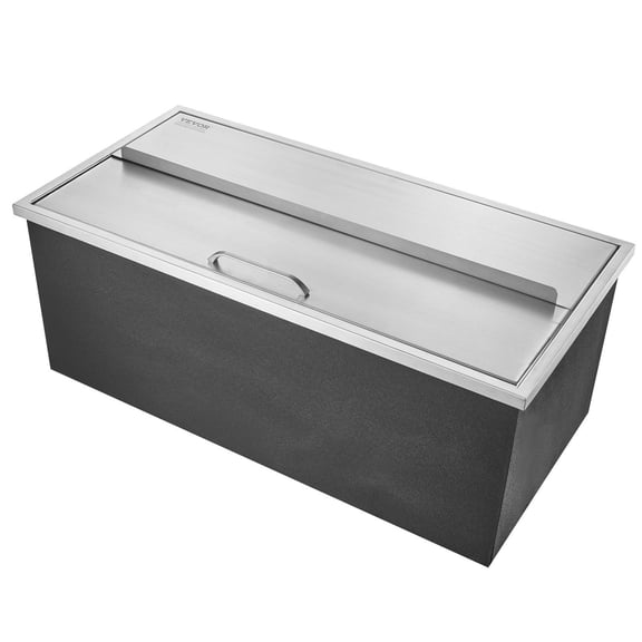 36" Stainless Steel Ice Chest, 40.9 qt Commercial Ice Bin w/Sliding Cover & Drain Plug, for Outdoor Kitchen, Bar, Beer, Wine Cooler