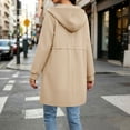 thumbnail image 4 of IUYRTFE Women's Long Zip Up Hoodie Jacket with Pockets Casual Lightweight Hooded Coat, 4 of 7