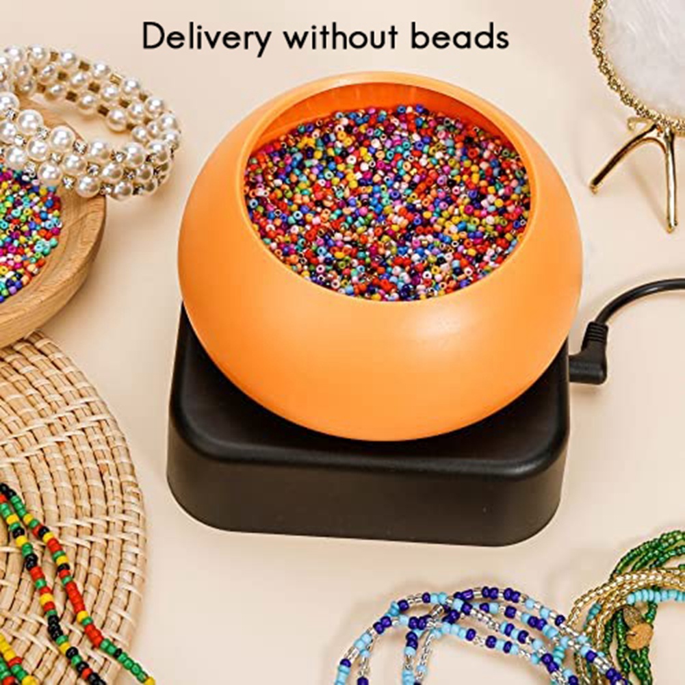 Electric Beading Spinner, Adjustable Speed Bead Loader, Bead Loader Bowl with Electric Base, Needles for DIY Jewelry