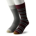 thumbnail image 2 of Men's GOLDTOE® 2-Pack Horizon Textured Crew Socks Color: Tawny Port Stripe Size: N/A, 2 of 2