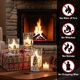thumbnail image 3 of Velas de cristal sin llama con mando a distancia, diseño de muñeco de nieve, de Lamp Romance, 3 of 7