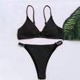 thumbnail image 5 of Lopeceal Women's Ribbed O-Ring String Bikini Swimsuit Cheeky Thong Swimwear Two Pieces Bathing Suit, 5 of 5