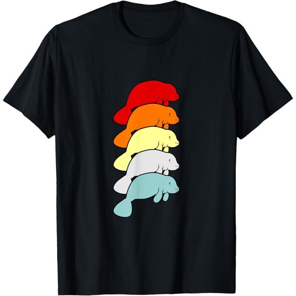 men and women can wear,Retro Manatee T-Shirt