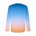 thumbnail image 7 of ShiShine 3/4 Length Sleeve for Women Tops Henley Shirts V Neck Gradient Color Trendy Work Clothes Fashion Outfits, 7 of 7