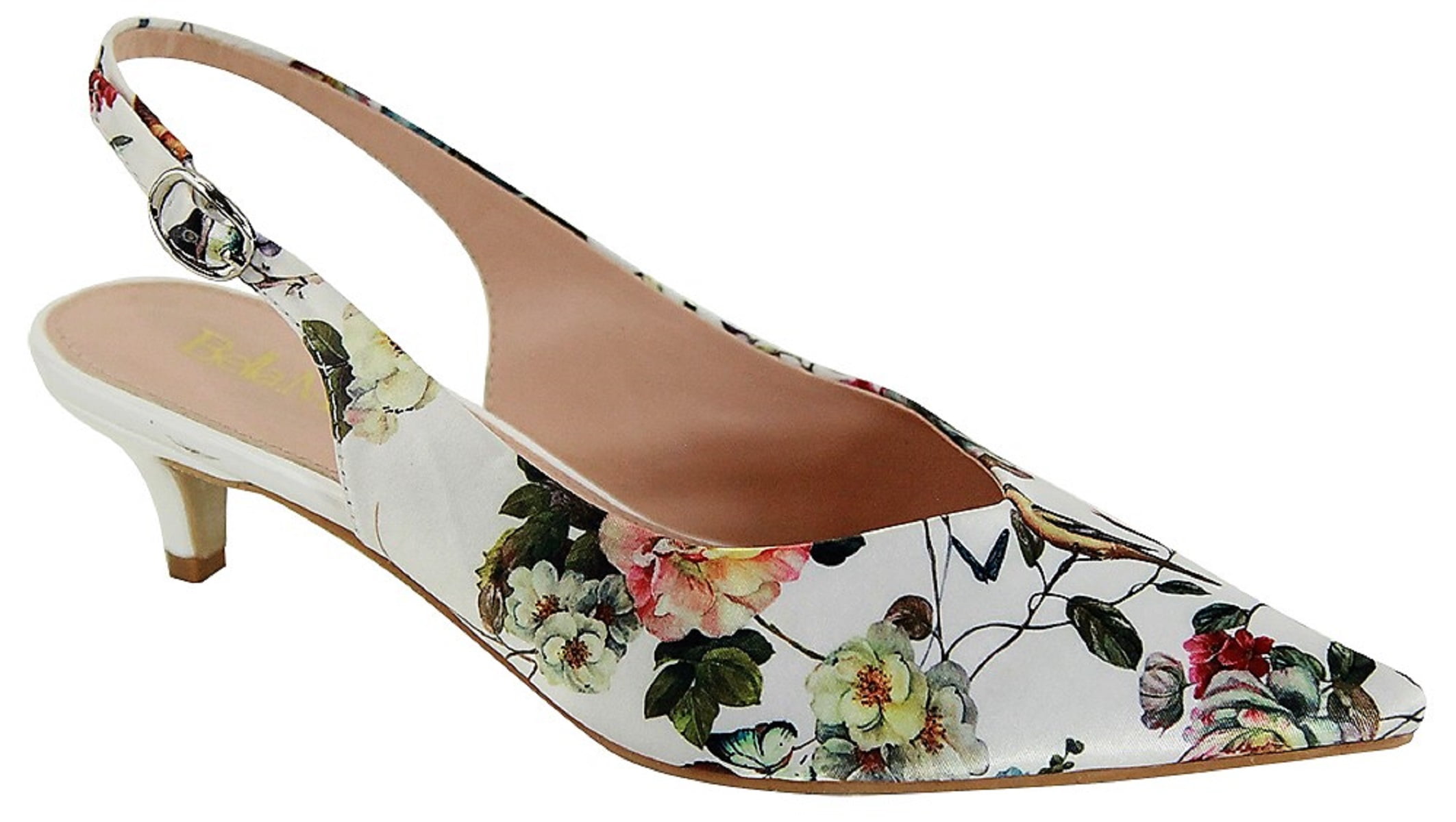 floral pumps low heel