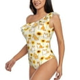 thumbnail image 2 of Gaeub Shiba Inu Dog and Sunflower Women's One Shoulder Ruffle Tummy Control Swimwear for Swimming Surfing Beach Party - Medium, 2 of 8