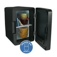 Personal Chiller LED Lighted Mini Fridge with Glass Door, New, Black