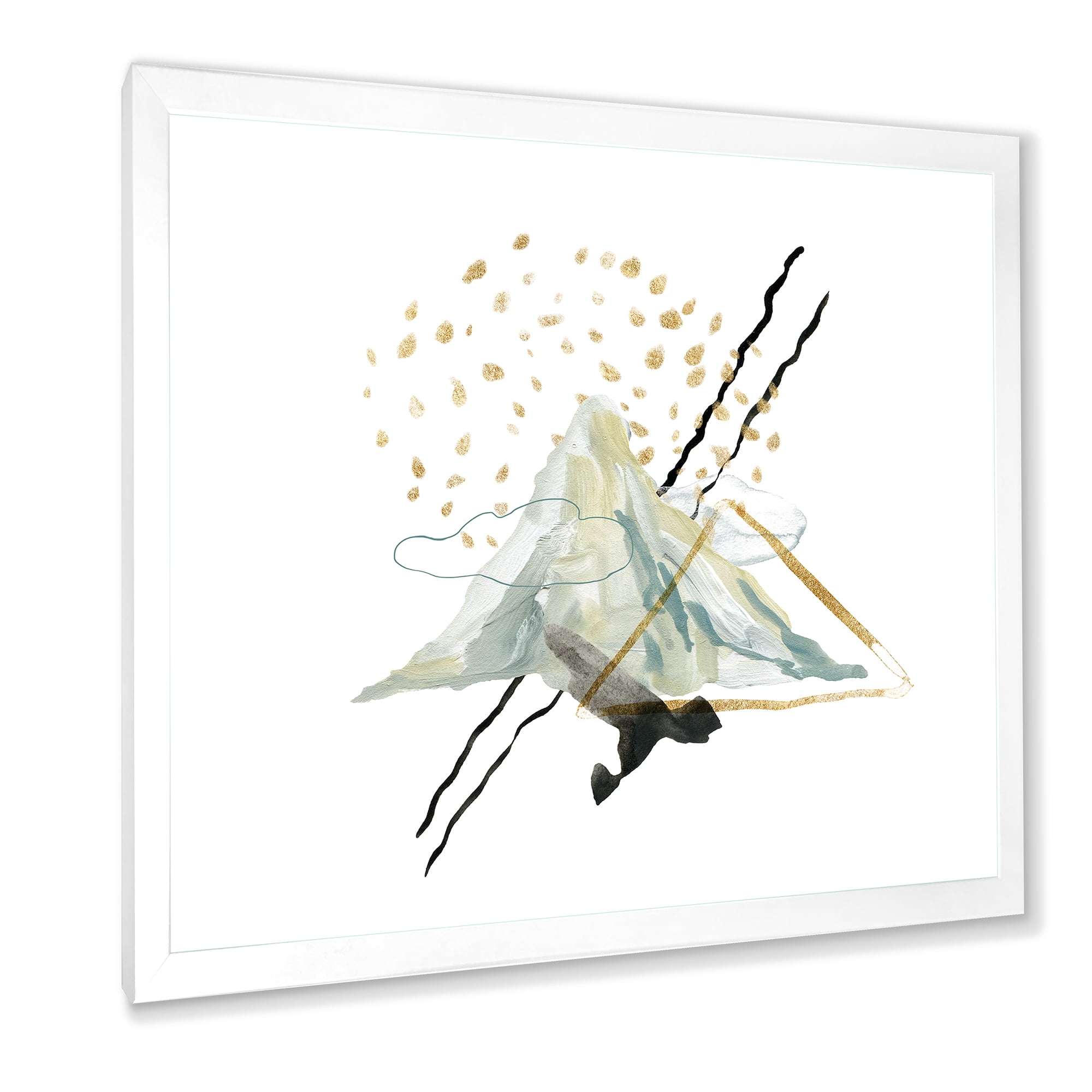 Designart 'Mountain Sky With Gouache Of Abstract Landscape' Modern Framed Art Print
