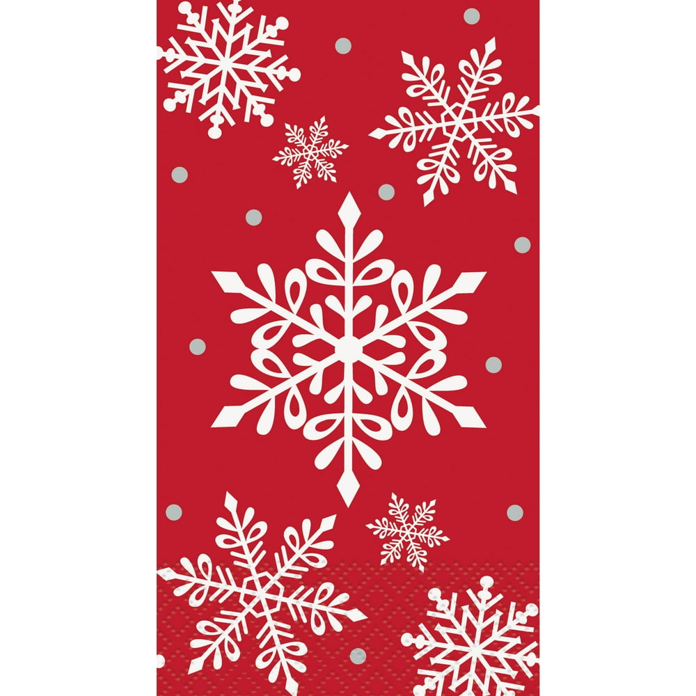 Snowflakes Holiday Paper Guest Napkins, 7.75 x 4.5in, 30ct Walmart