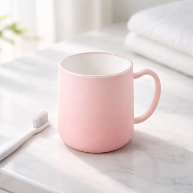 Vaso para cepillo de dientes con abertura amplia, plástico duradero, base antideslizante, para baño, dormitorio, cocina, 9.1x8.5 cm, azul, rosa, café.