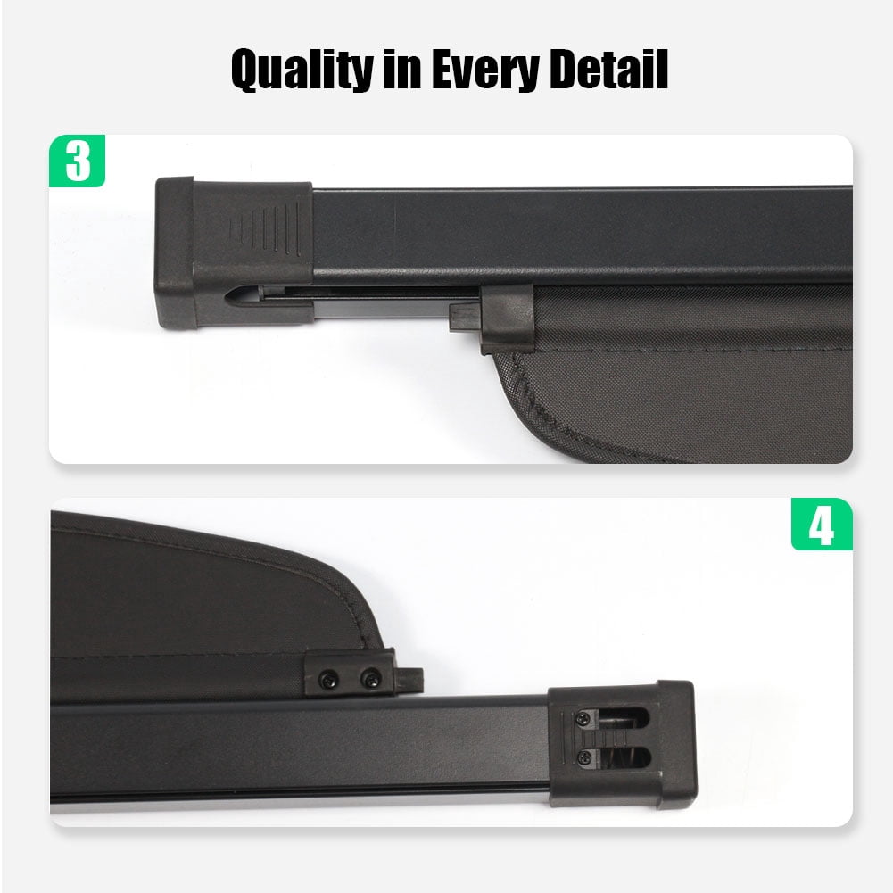 For Chevrolet Equinox GMC Terrain 2018 2019 2020 2021 2022 2023 2024 Retractable Cargo Cover for Chevy Equinox GMC Terrain 2018-2024 Suv Accessories Rear Trunk Security Shield Shade Cover, Black