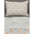 thumbnail image 3 of Oriental Comforter & Sham Bedding Set, Themed Snowflake Like Floral Mandala Look Motif Repetition, 3 pcs Duvet Set Microfiber Filling Quilt, 5 Sizes, Apricot and Dark Seafoam, by Ambesonne, 3 of 4