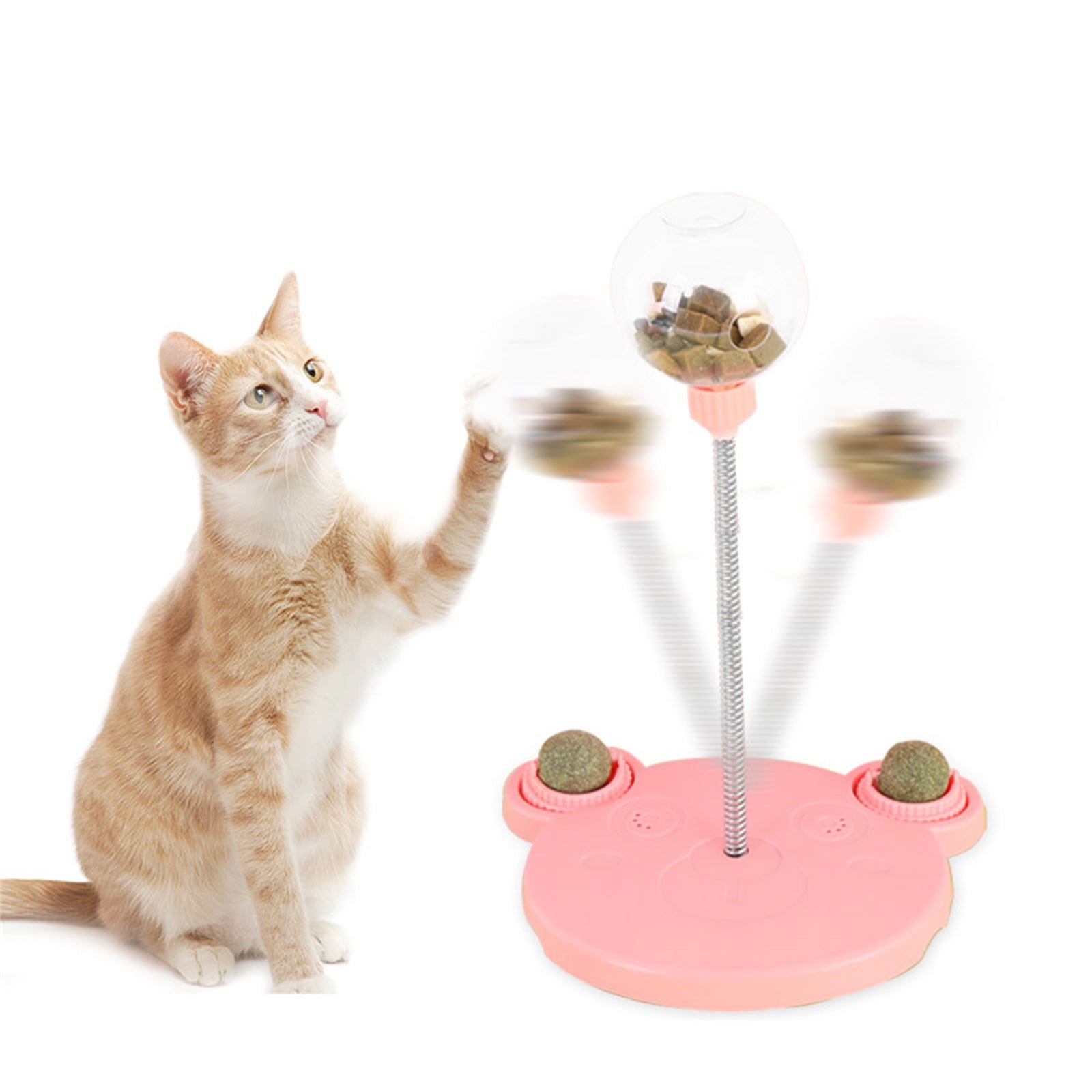 Lsljs Cat Feeder Toy For Indoor Cats Slow Feeders Cats And Dogs Leak Interactive Toys Pet Slow Food Toy Balls And Puppies Leak Balls Pink