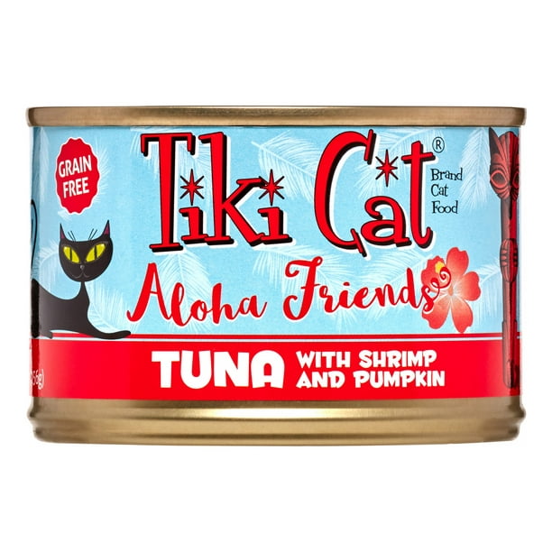 (8 Pack) Tiki Cat Aloha Friends GrainFree Tuna with Shrimp & Pumpkin