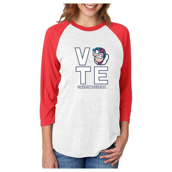Tstars Dayton Flyers University Vote Rudy Flyer 3-4 Women Sleeve Baseball Jersey Shirt