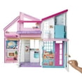 thumbnail image 2 of Barbie Malibu House 2-Story, 6-Room Dollhouse with Transformation Features, for Kids 3 Years Old and Up, 2 of 2