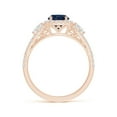 thumbnail image 2 of ANGARA Natural 1 Ct Aeon 3 Stone Sapphire & Diamond Engagement Ring in 14K Rose Gold for Women (Size-6mm) | September Birthstone, Anniversary, Jewelry Gift for Women | Natural Sapphire Ring, 2 of 9