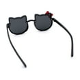 thumbnail image 7 of Kids Size Girls Cute Bow Tie Kitty Ear Rimless Plastic Sunglasses All Black, 7 of 7