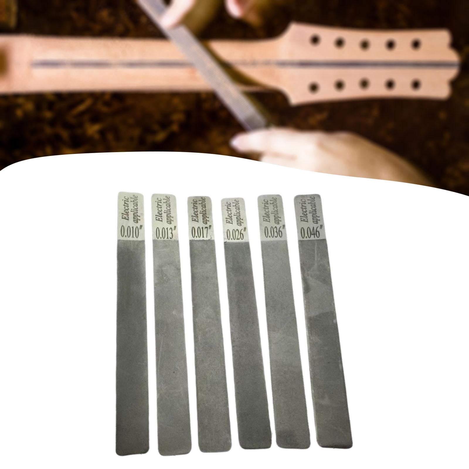 LeeQinersw 6Pcs Guitar Gauged Nut Slotting File Set Stainless Steel for Repairing Parts Electric 10 to 46