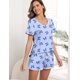 thumbnail image 3 of Conjunto de pijama Ekouaer, ropa de dormir de manga corta para mujer, 3 of 5