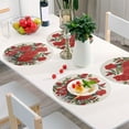 thumbnail image 6 of Ryvnso Red Roses Flowers Round Plate Mats Dining Table Placemat Set of 4 for Holiday Decoration, 6 of 7