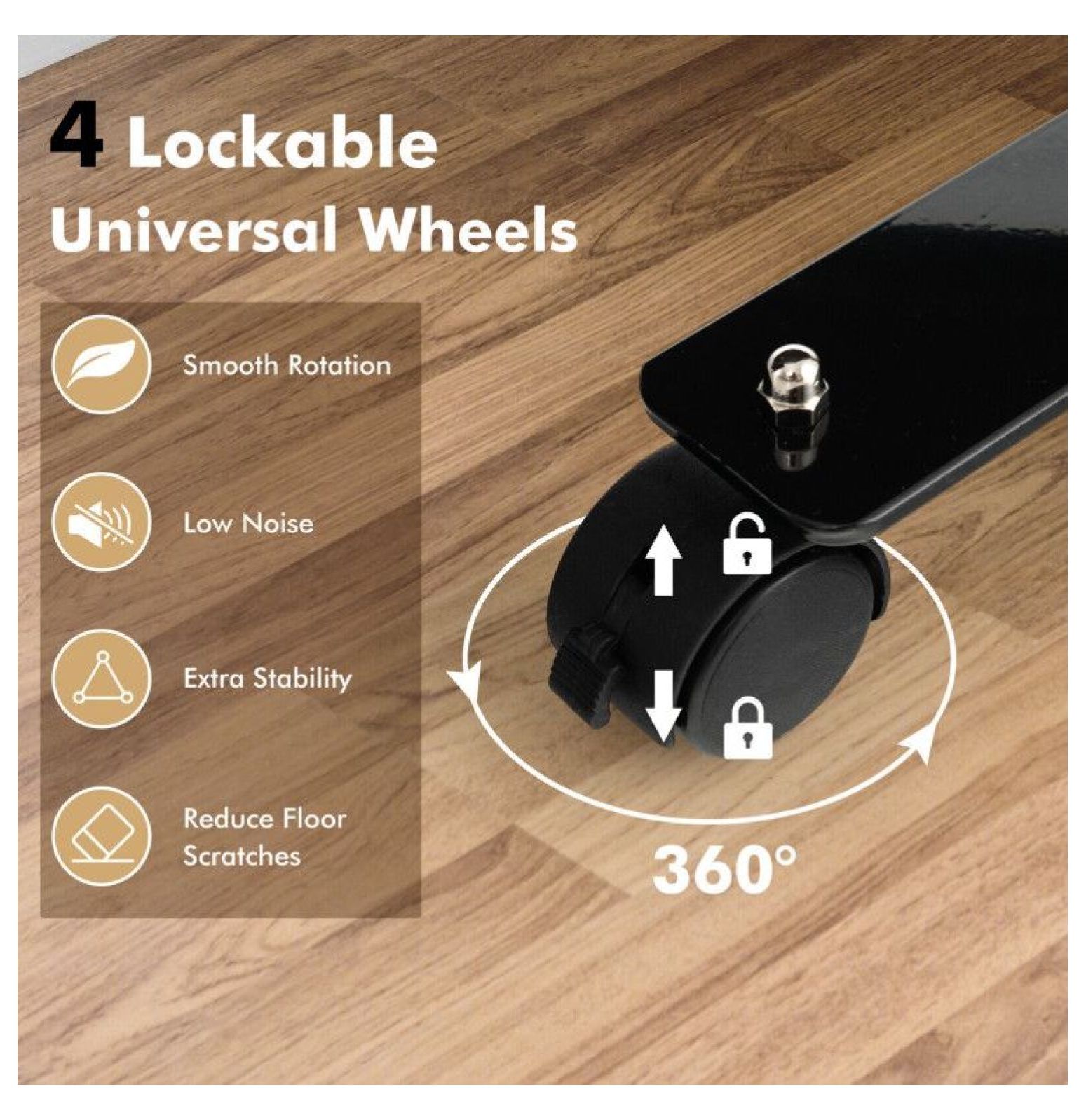 Yunken Single Panel Rolling Room Divider with Smooth Wheels, 6 Ft Tall Mobile Privacy Screen for Home & Office