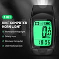 thumbnail image 2 of Velocímetro inalámbrico para bicicleta multifuncional con luz, 2 of 8