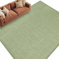 thumbnail image 2 of Green 5x7 Area Rugs, Farmhouse Burlap Solid Green Color Modern Linen Texture Non-Skid Rubber Backing Large Rectangle Rugs - Living Room Bedroom Home Office, Indoor Floor Mat Carpets Washable Rug, 2 of 9