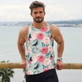 thumbnail image 6 of Cauagu Roses and Butterflies Print Men's Sleeveless Muscle Shirts,Tank Tops Quick Dry Workout Tank Top Gym Muscle Tee Fitness Bodybuilding T Shirt for Men-Small, 6 of 7