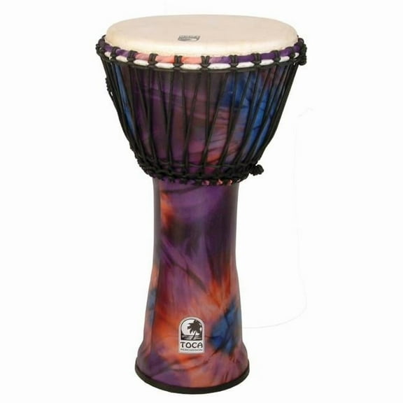 Toca SFDJ-12WP 12 in. Freestyle Rope Tuned Djembe for Musical Instrument, Woodstock Purple