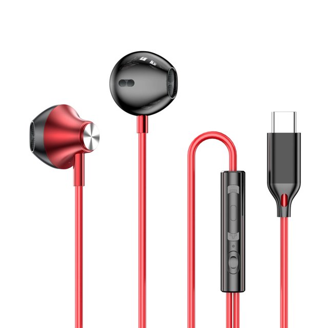 Auriculares con cable y micrófono para juegos de karaoke, auriculares para teléfono móvil con control de cable y graves potentes de metal con decodificación digital