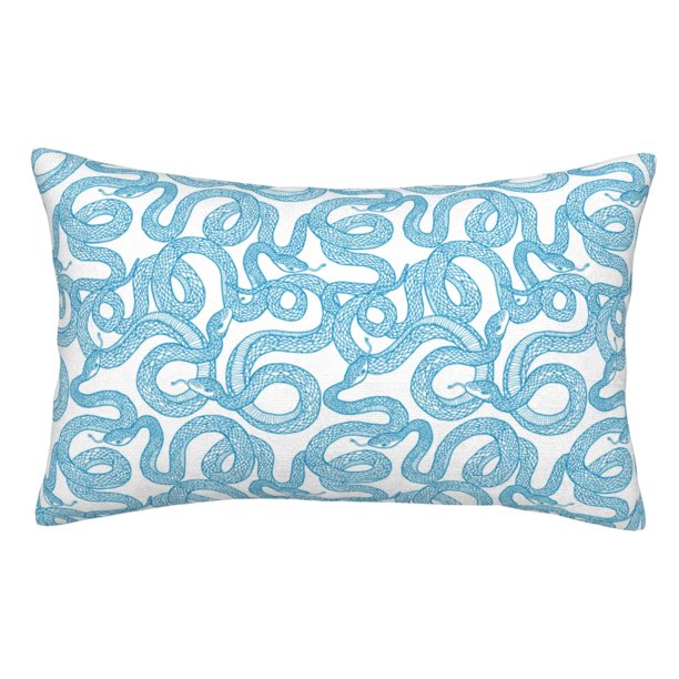 Balery Blue Snake Funda de Cojín Estampada, Regalos para Mujeres, Regalos de Amor para Ella, Regalos para Novia o Esposa, Funda de Almohada-20"x30"