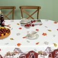 thumbnail image 3 of Fall Thanksgiving Tablecloth, Autumn Pumpkin Truck Table Cloth, Maple Leaf Harvest Tablecloths, Waterproof Spillproof Table Cover for Dinner Kitchen Party Holiday Decorations, Oval 54 x 72 Inch, 3 of 5
