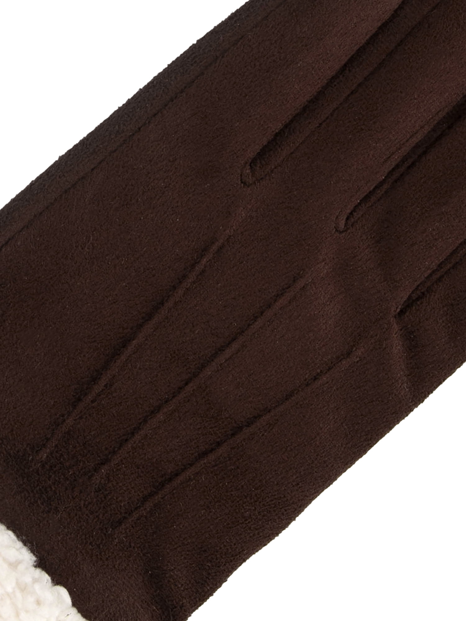 Isotoner Women's Ultraplush Microsuede Gloves with Sherpa Cuff, Brown, L/XL