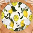thumbnail image 2 of Yellow Lemon Fruit Berries Beige Pattern Round Fitted Tablecloth with Elastic Edge,Dining Table Cover Waterproof,Outdoor Round Tablecloth for Camping,Dining,Indoor and Outdoor, 2 of 7