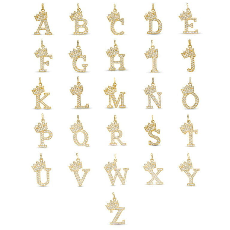 Assortment Of Vintage Gold Plated Initial Letter Charms – A B C D F H K M N  O S T U V